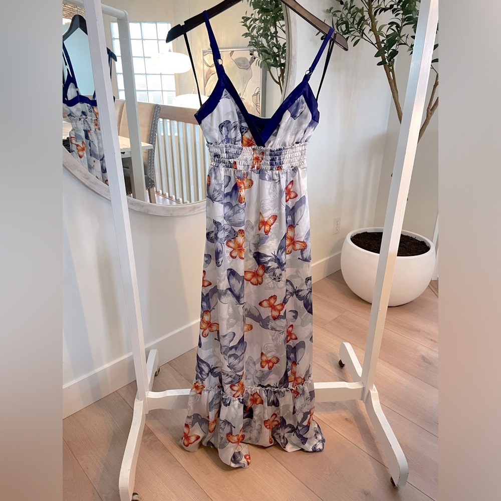Bebe butterfly maxi dress , xs